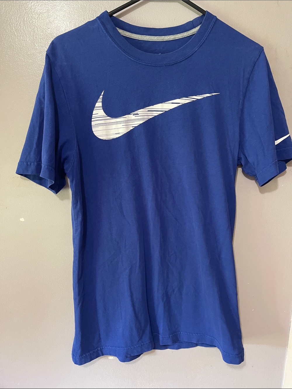 Nike Men’s Royal Blue Short-Sleeve Tee with White Swoosh